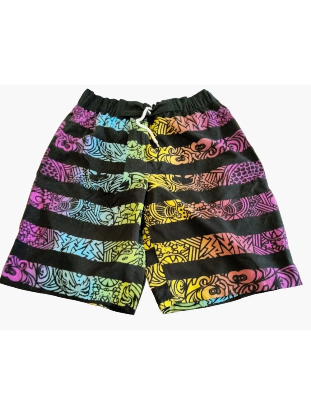 Joe Boxer Boys Swim Trunks Black Purple Size 10 Shorts Swimsuit Swimwear